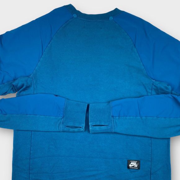 Nike SB Womens S Blue Long Sleeve Pullover Crewneck Sweatshirt With Thumb Holes - Picture 8 of 12